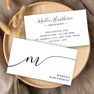 Professioneel Modern Eenvoudig Script Monogram Ini Visitekaartje