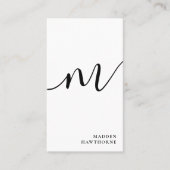 Professioneel Modern Eenvoudig Script Monogram Ini Visitekaartje (Voorkant)