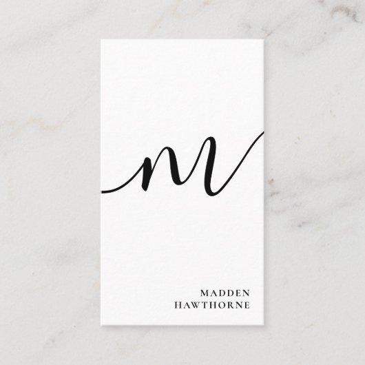 Professioneel Modern Eenvoudig Script Monogram Ini Visitekaartje (Voorkant)