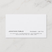 Professioneel Modern Eenvoudig Stijlvol Zwart-Wit Visitekaartje (Achterkant)