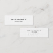 Professioneel, modern, eenvoudig wit mini visitekaartje (Voorkant / Achterkant)