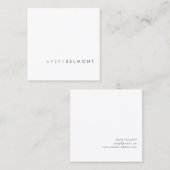 Professioneel Modern Eenvoudig wit Minimalistisch  Vierkante Visitekaartje (Voorkant / Achterkant)