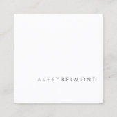 Professioneel Modern Eenvoudig wit Minimalistisch  Vierkante Visitekaartje (Voorkant)