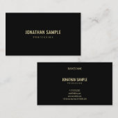 Professioneel Modern Eenvoudig Zwart Goud Elegant Visitekaartje (Voorkant / Achterkant)