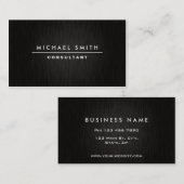 Professioneel, modern, eenvoudig zwart visitekaartje (Voorkant / Achterkant)