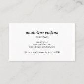 Professioneel Modern Eenvoudig Zwart Wit Monogram Visitekaartje (Achterkant)