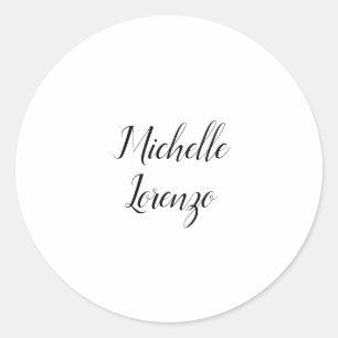 Professioneel Modern Eenvoudig Zwart & Wit Ronde Sticker