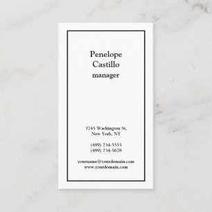 Professioneel Modern Eenvoudig Zwart & Wit Visitekaartje