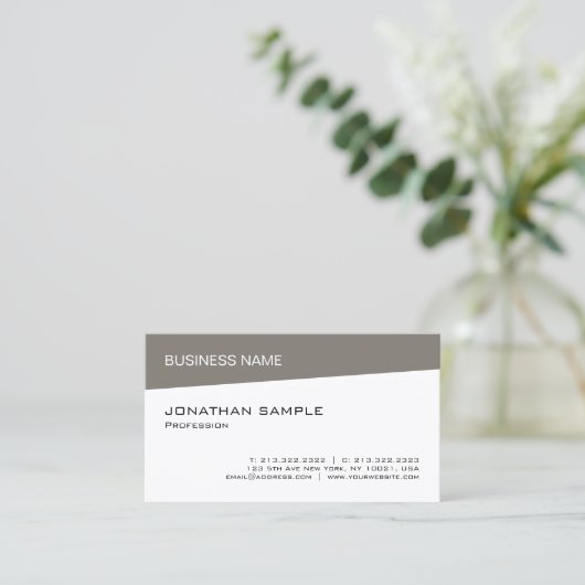 Professioneel modern elegant design bedrijf visitekaartje (Staand voorkant)