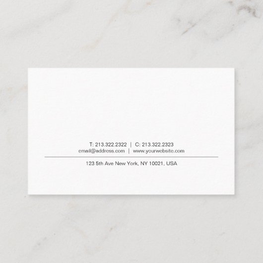 Professioneel, modern elegant design met minimale visitekaartje (Achterkant)