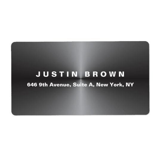 Professioneel Modern Elegant Eenvoudig Metaal Grij Etiket (Voorkant)