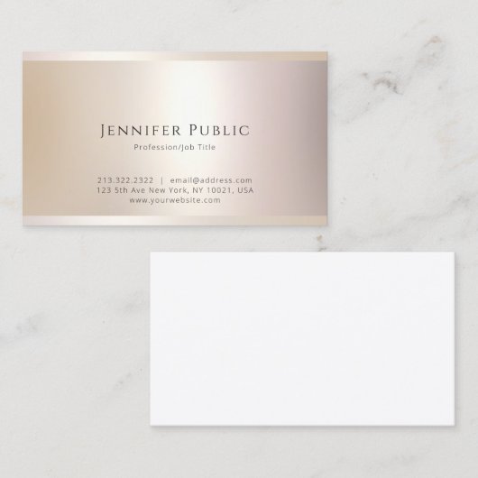 Professioneel Modern Elegant Eenvoudige Sjabloon T Visitekaartje (Voorkant / Achterkant)