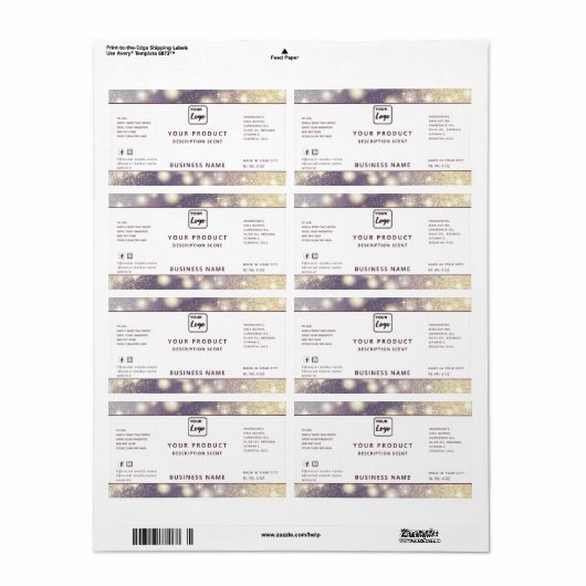 Professioneel modern elegant-etiket met sparren etiket (Full Sheet)