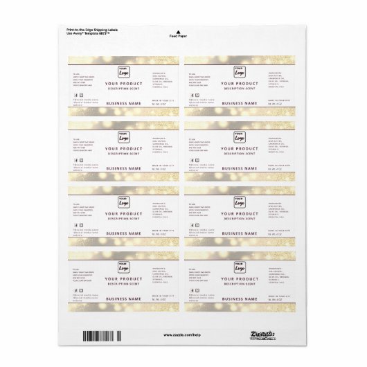 Professioneel modern elegant-etiket met sparren etiket (Full Sheet)