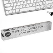 Professioneel Modern Elegant Faux Zilver met Logo Naambordje