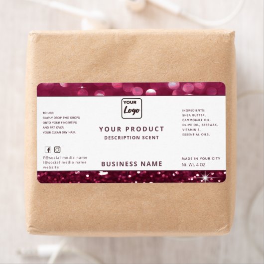 Professioneel modern elegant glitter-productlabel etiket (Insitu)