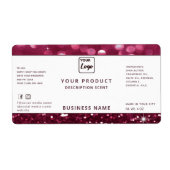 Professioneel modern elegant glitter-productlabel etiket (Voorkant)