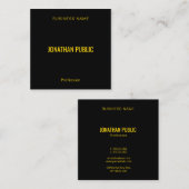 Professioneel, modern, elegant Gold lettertype zwa Vierkante Visitekaartje (Voorkant / Achterkant)