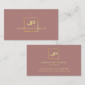 Professioneel, modern, elegant Gold look-monogram Visitekaartje (Voorkant / Achterkant)