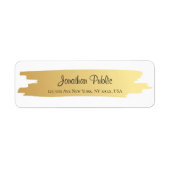 Professioneel modern Elegant Gold White Hand Scrip Etiket (Voorkant)