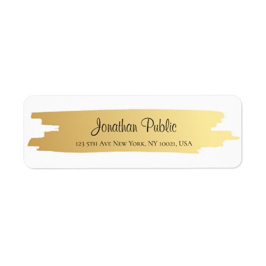 Professioneel modern Elegant Gold White Hand Scrip Etiket (Voorkant)