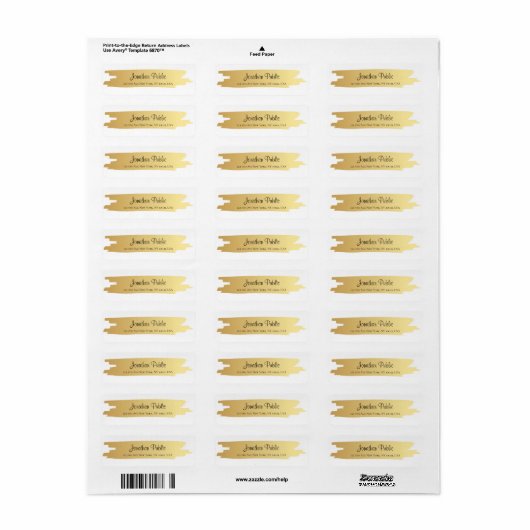 Professioneel modern Elegant Gold White Hand Scrip Etiket (Full Sheet)