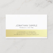 Professioneel modern Elegant Gold White Plain Visitekaartje (Voorkant)