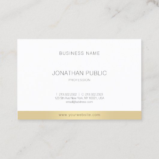 Professioneel Modern Elegant Goud Eenvoudig Ontwer Visitekaartje (Achterkant)