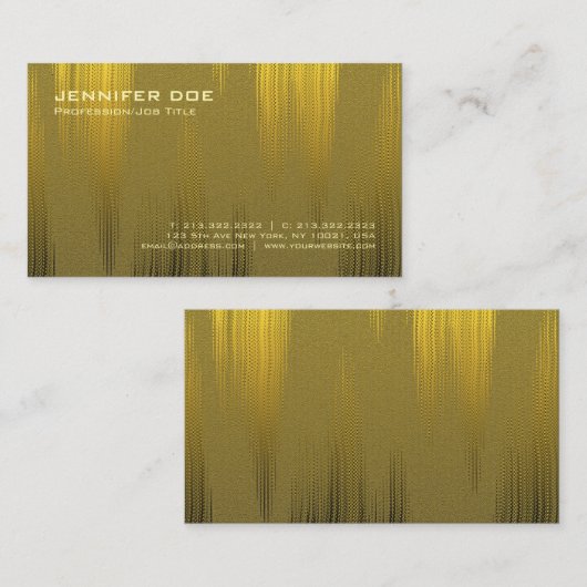 Professioneel modern elegant goudeffect visitekaartje (Voorkant / Achterkant)