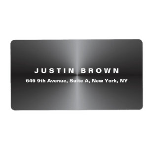 Professioneel modern elegant metaal, grijs gebold etiket