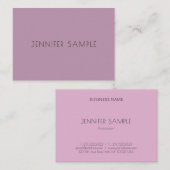 Professioneel Modern Elegant Minimalistisch Paarse Visitekaartje (Voorkant / Achterkant)