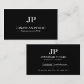 Professioneel modern Elegant Monogram Chic Visitekaartje (Voorkant / Achterkant)