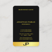 Professioneel modern elegant monogram Faux Gold Visitekaartje (Achterkant)