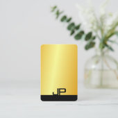 Professioneel modern elegant monogram Faux Gold Visitekaartje (Staand voorkant)