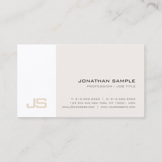 Professioneel Modern Elegant Ontwerp Monogram Visitekaartje (Achterkant)