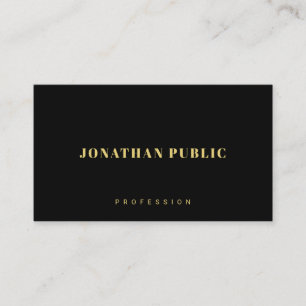 Professioneel Modern Elegant Sjabloon Zwart & Goud Visitekaartje