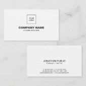 Professioneel, modern, elegant wit, eenvoudig vlak visitekaartje (Voorkant / Achterkant)