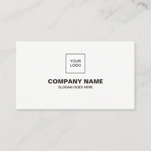Professioneel, modern, elegant wit, eenvoudig vlak visitekaartje (Voorkant)