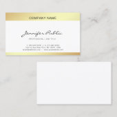 Professioneel Modern Elegant Wit Goud Chique Clean Visitekaartje (Voorkant / Achterkant)
