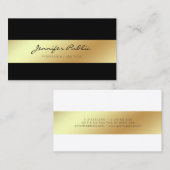 Professioneel Modern Elegant Wit Zwart Goud Chique Visitekaartje (Voorkant / Achterkant)