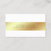 Professioneel Modern Elegant Wit Zwart Goud Chique Visitekaartje (Achterkant)