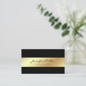 Professioneel Modern Elegant Wit Zwart Goud Chique Visitekaartje (Staand voorkant)