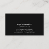 Professioneel Modern Elegant Zwart Eenvoudig Visitekaartje (Achterkant)
