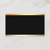 Professioneel Modern Elegant Zwart en Goud Eenvoud Visitekaartje (Achterkant)