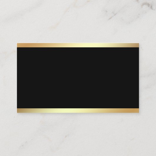 Professioneel Modern Elegant Zwart en Goud Eenvoud Visitekaartje (Achterkant)