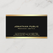 Professioneel Modern Elegant Zwart en Goud Eenvoud Visitekaartje (Voorkant)