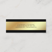 Professioneel Modern Elegant Zwart en Goud Vlak Mini Visitekaartje (Achterkant)