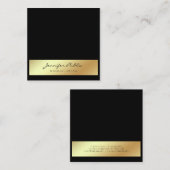 Professioneel Modern Elegant Zwart Goud Chique Vierkante Visitekaartje (Voorkant / Achterkant)