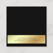 Professioneel Modern Elegant Zwart Goud Chique Vierkante Visitekaartje (Achterkant)