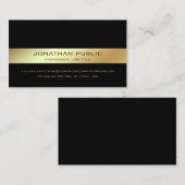 Professioneel Modern Elegant Zwart Goud Ontwerp Visitekaartje (Voorkant / Achterkant)